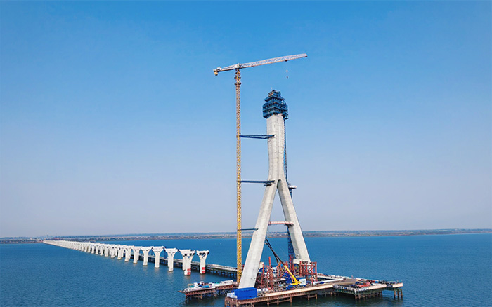 硬核实力 | 7790必发集团中国塔机助建松花江特大桥备用航路桥